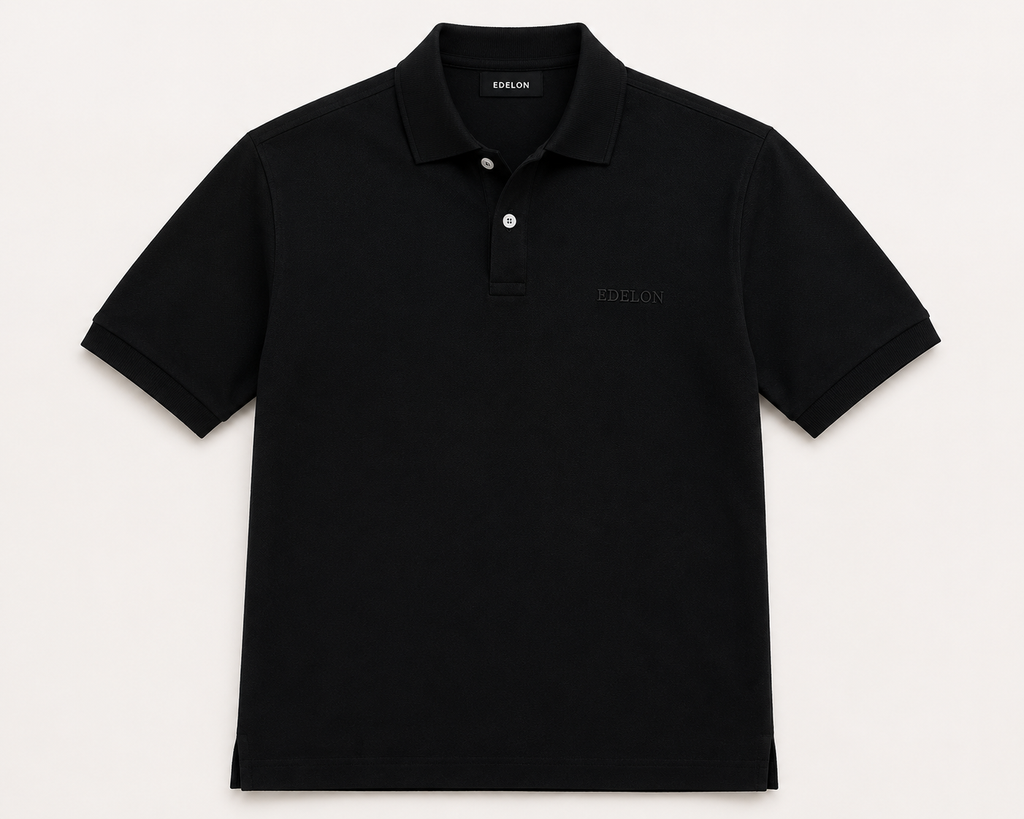 Edelon Premium Cotton Polo – Black