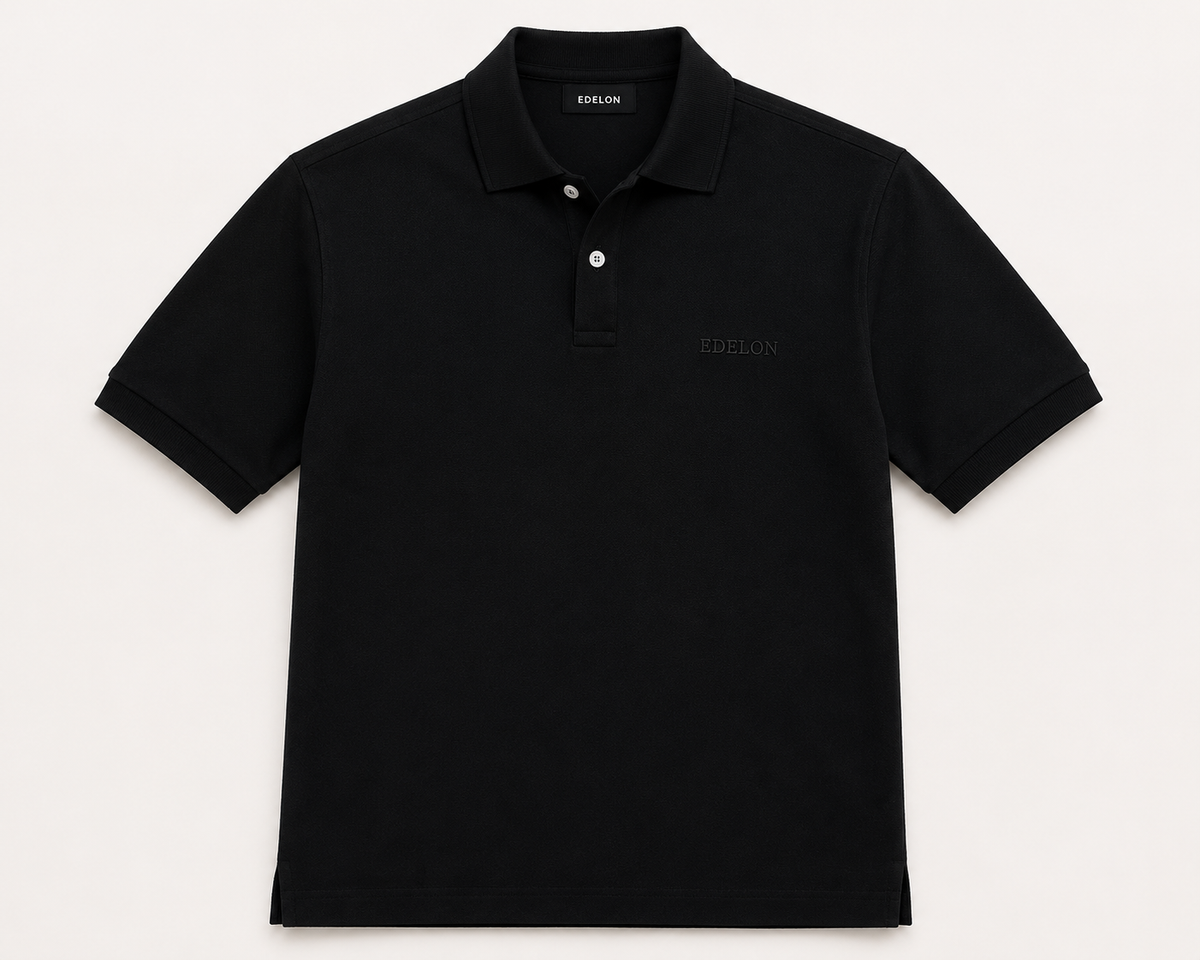 Edelon Premium Cotton Polo – Black